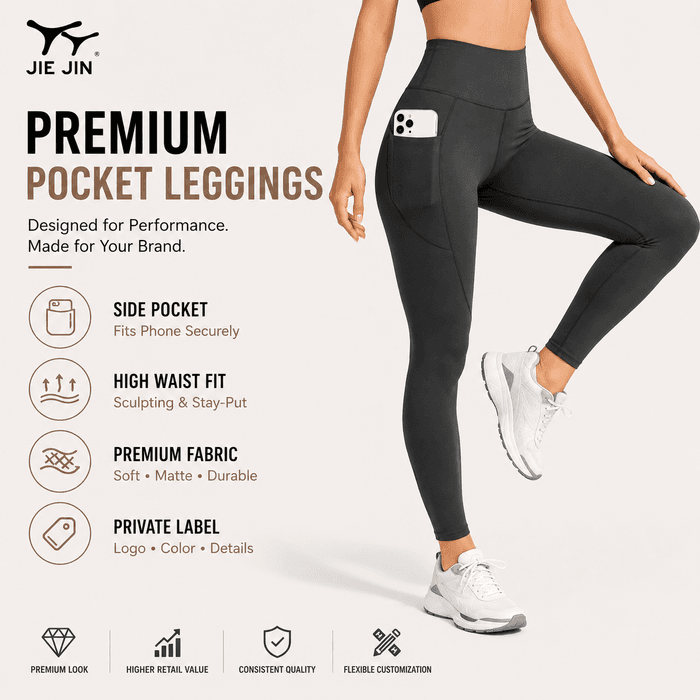 Compression Running Leggings with Side Pockets — 220gsm High-Stretch Tights for Running Brands