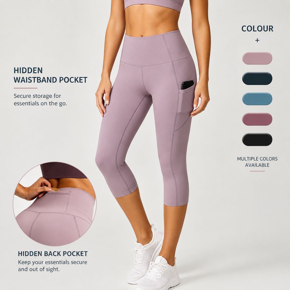 Compression Running Leggings with Side Pockets — 220gsm High-Stretch Tights for Running Brands